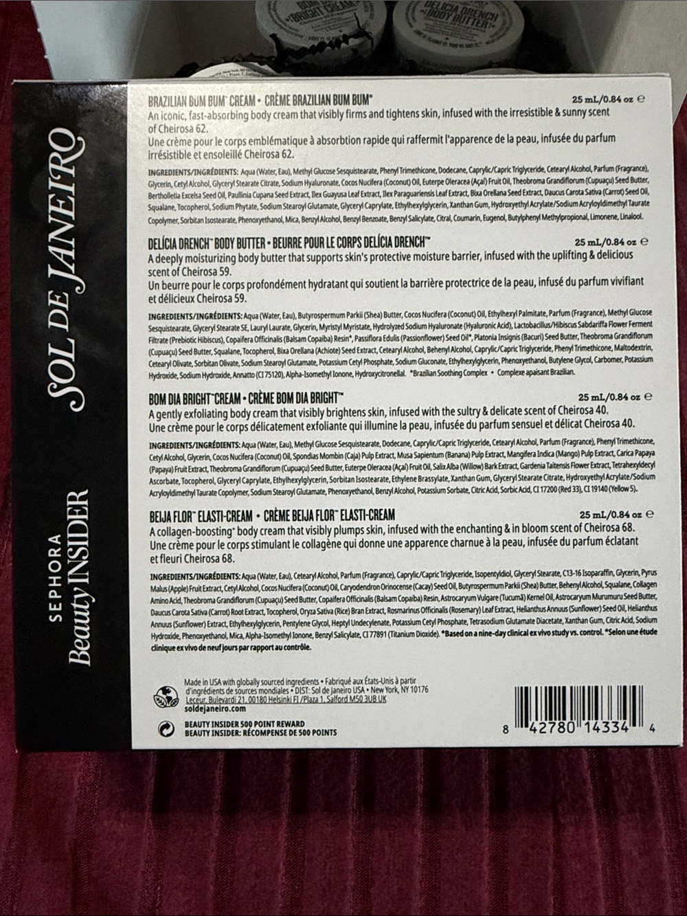 Sol de Janeiro Sephora Beauty Insider Mini Body Cream Set 4x25mL Hydrating - Picture 3 of 3